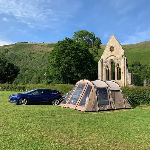 Tent pitch beside the abbey ruins