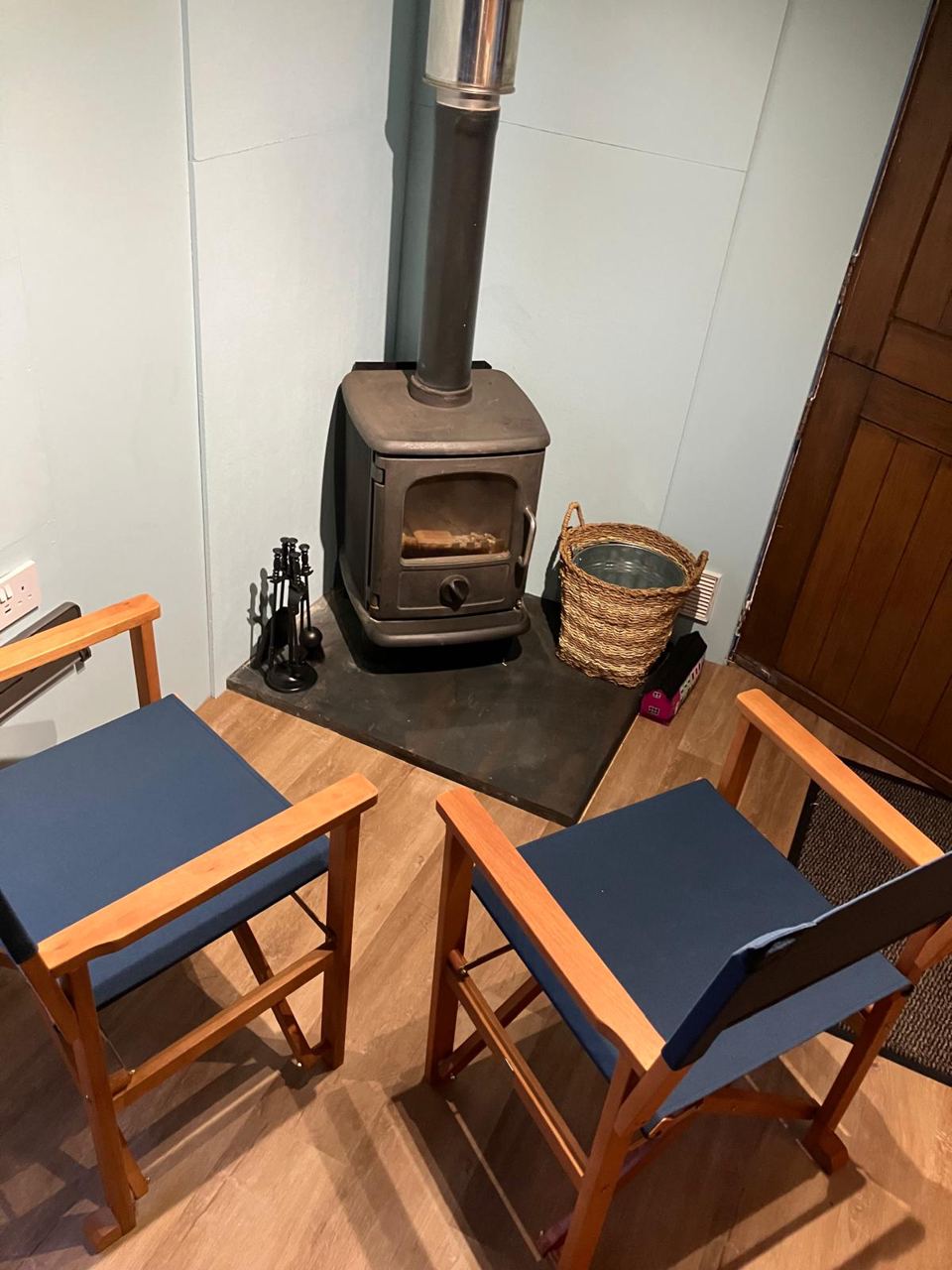 Woodburner inside the hut