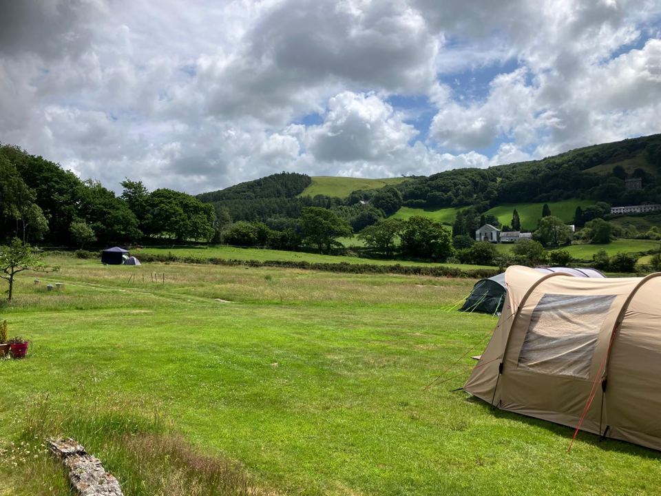 Tent pitch with valley views