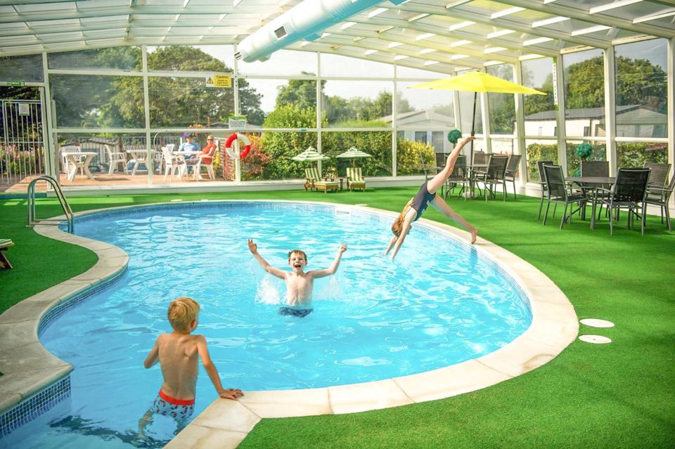 Outdoor pool with cover