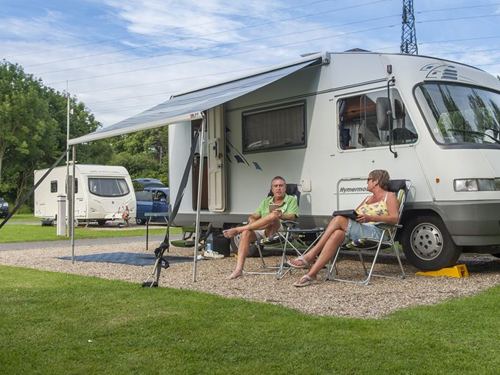 Motorhome on gravel pitch