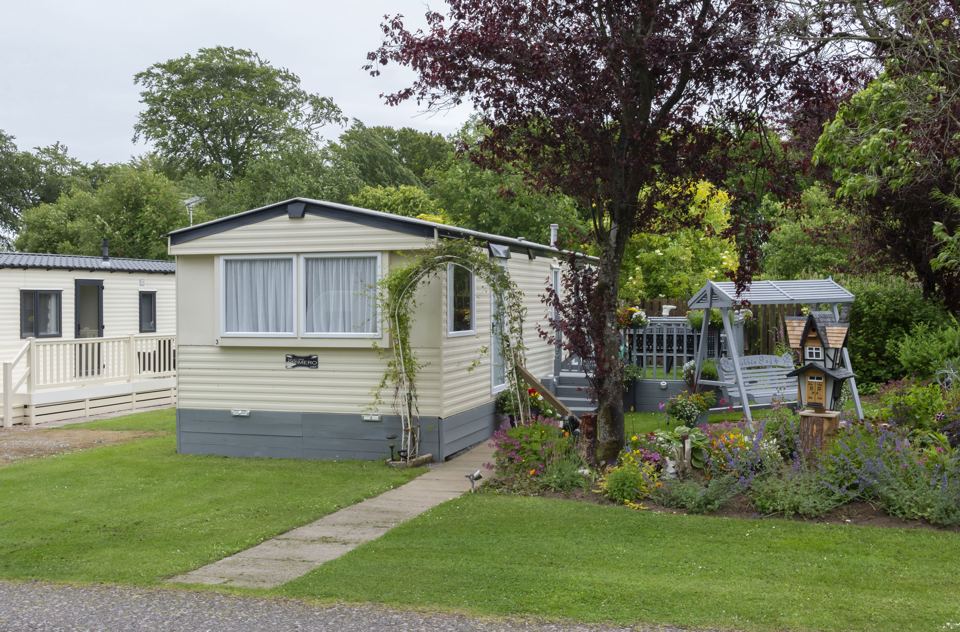 Static caravan with garden