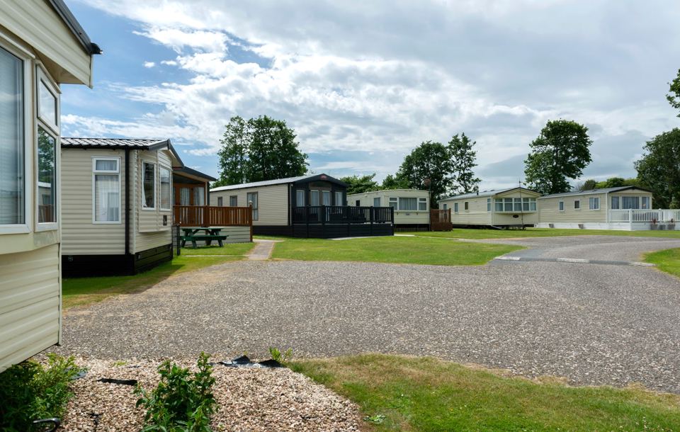 Caravan pitches on gravel roads