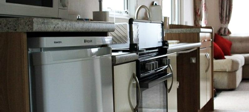 Kitchen in the hire caravan