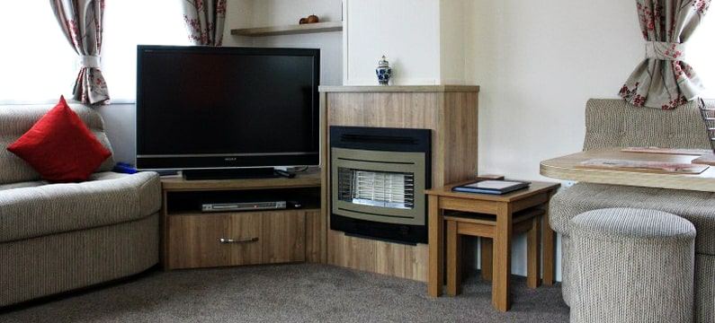 Lounge in the hire caravan