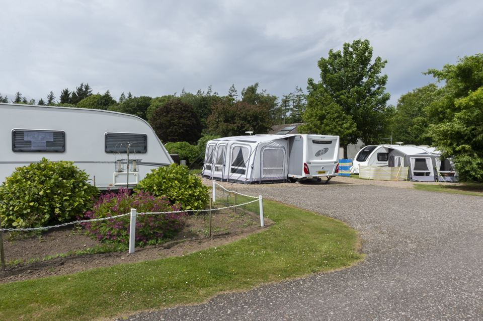 Touring caravans with awnings
