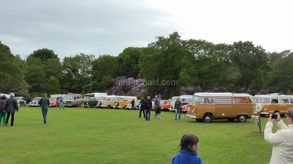 Rally of campervans on the grass