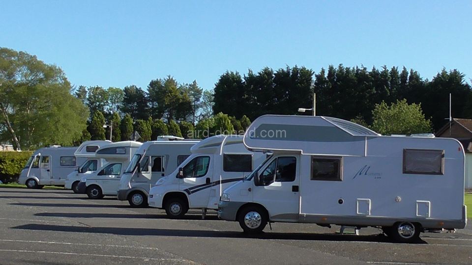 Row of motorhomes