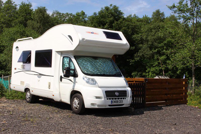Motorhome on gravel hardstanding