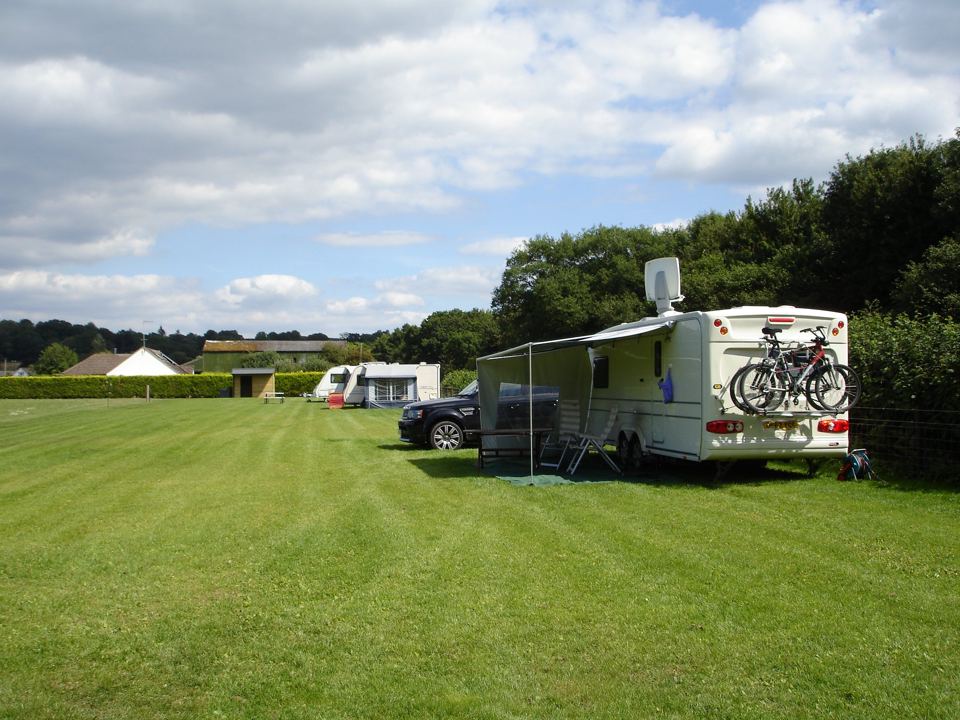 Caravans on the mown pitch