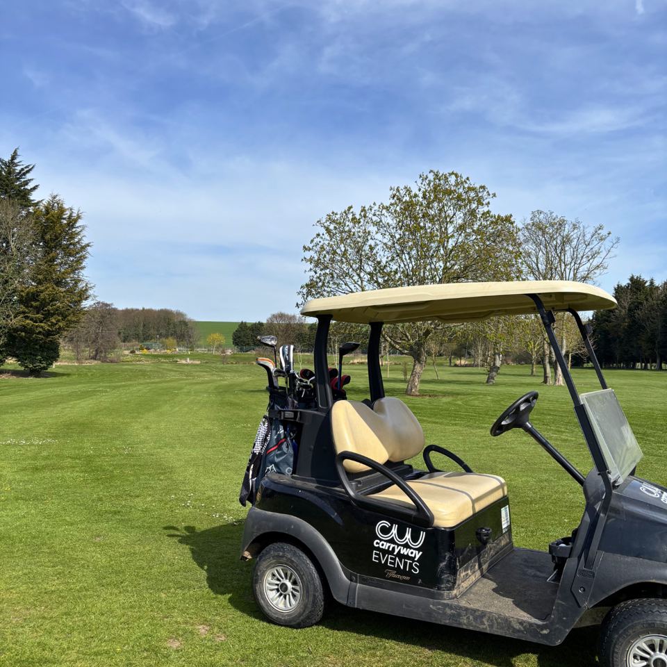 Golf buggy on the course