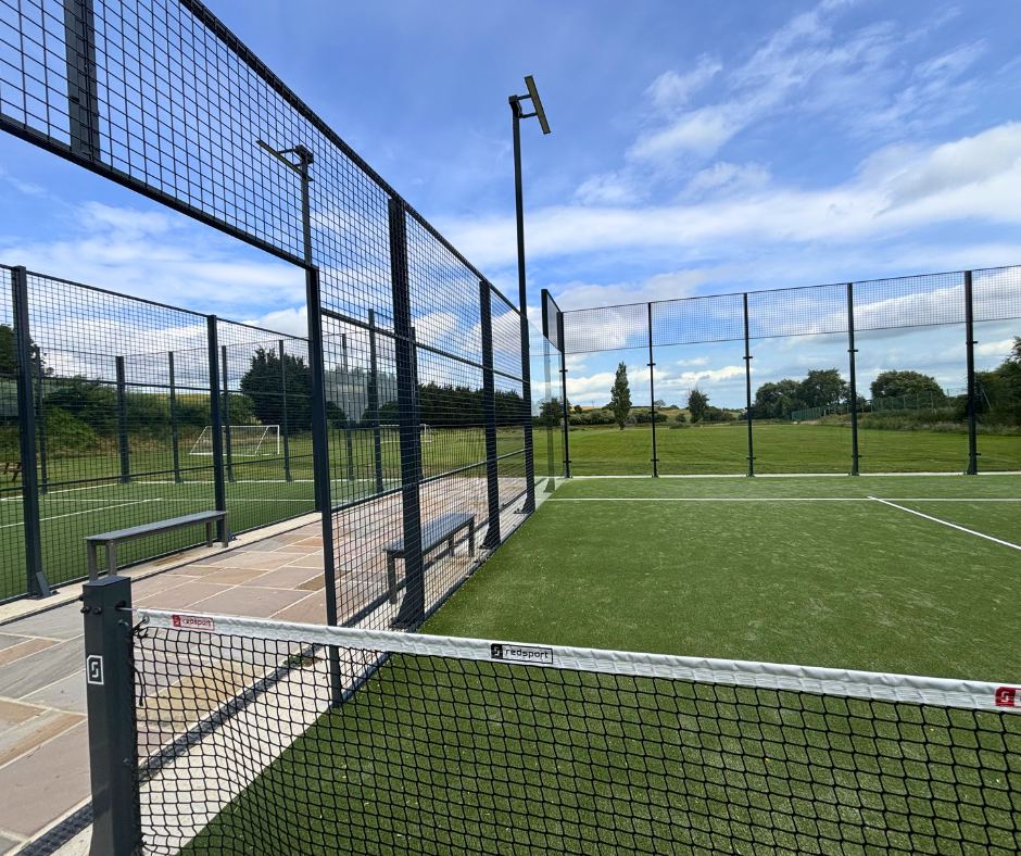 Padel court with net