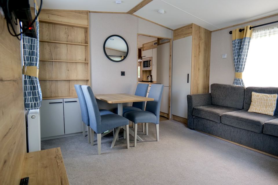 Inside a static caravan