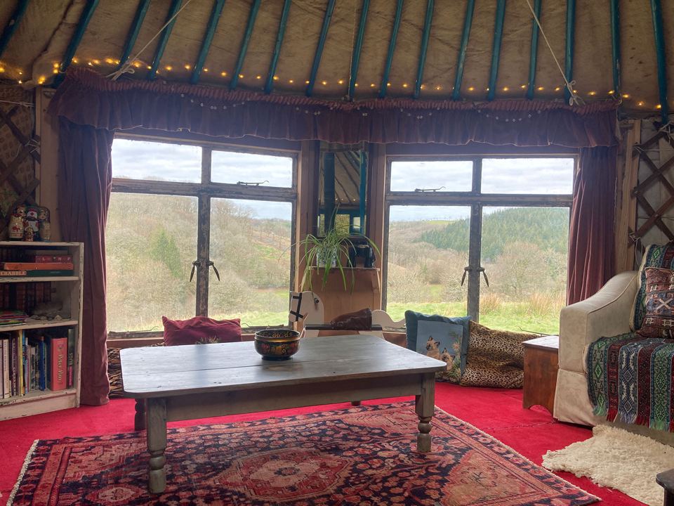 Yurt living room with a view