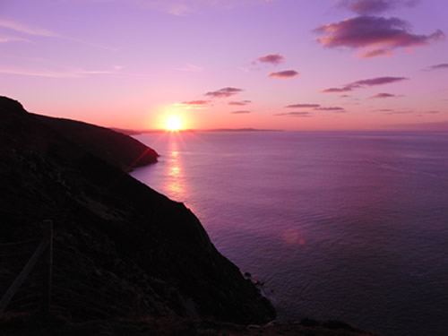 Sunset over the cliffs