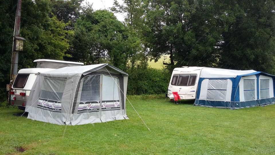 Awnings on caravan pitches