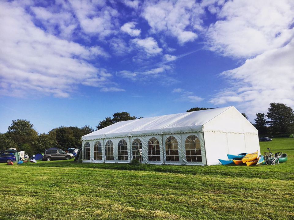Marquee on the grass field