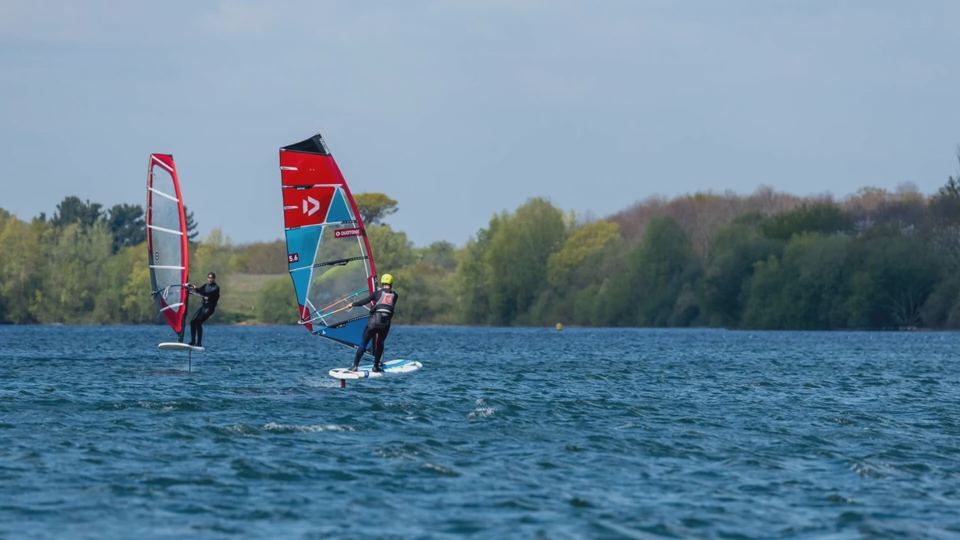 Windsurfers on the reservoir