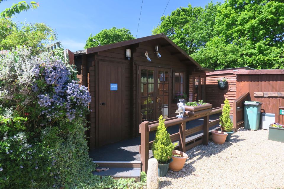 Wooden washroom cabin