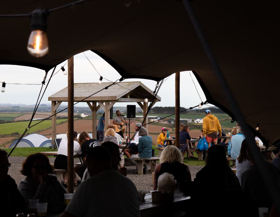 Crowd inside the marquee bar