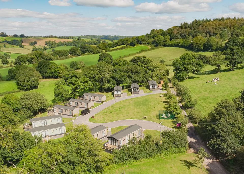Aerial view over the park