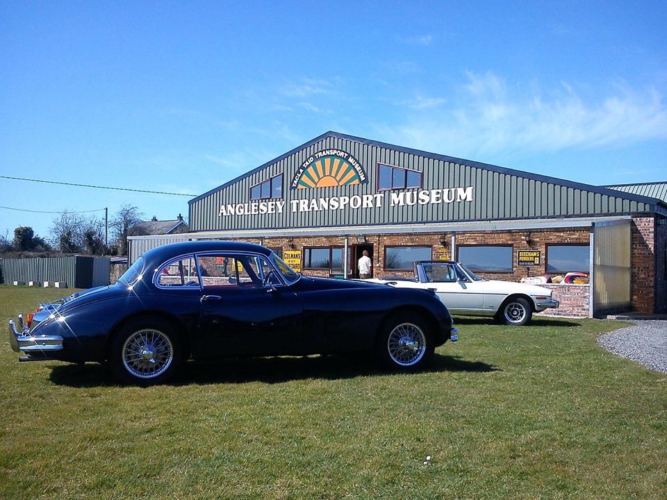 Museum building with classic cars