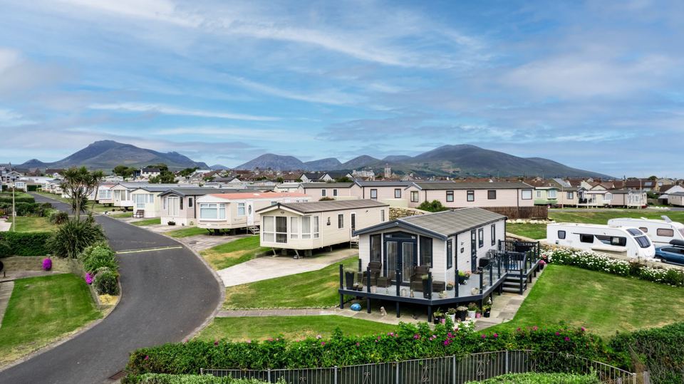 Caravans and mountain view