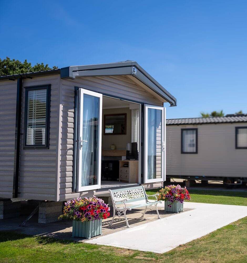 Caravan with patio
