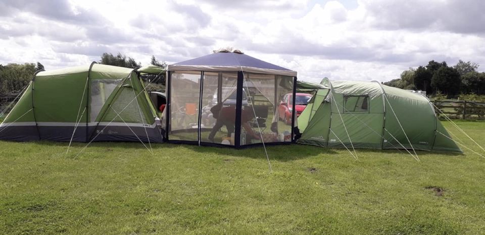 Family tents on the grass