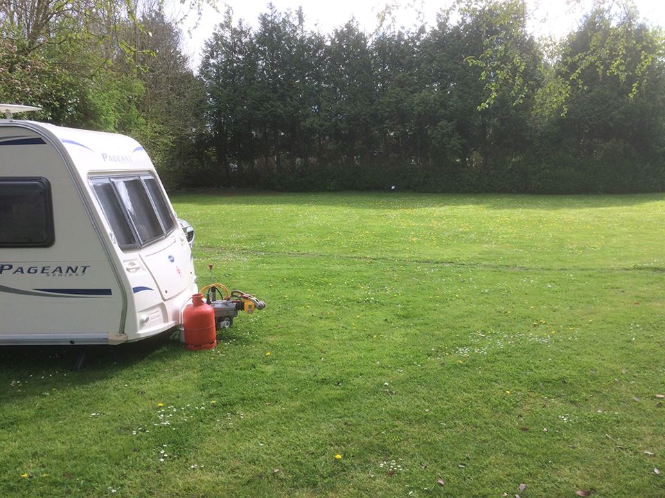 Caravan on the grass pitches