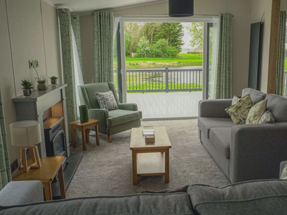 Inside a lodge lounge
