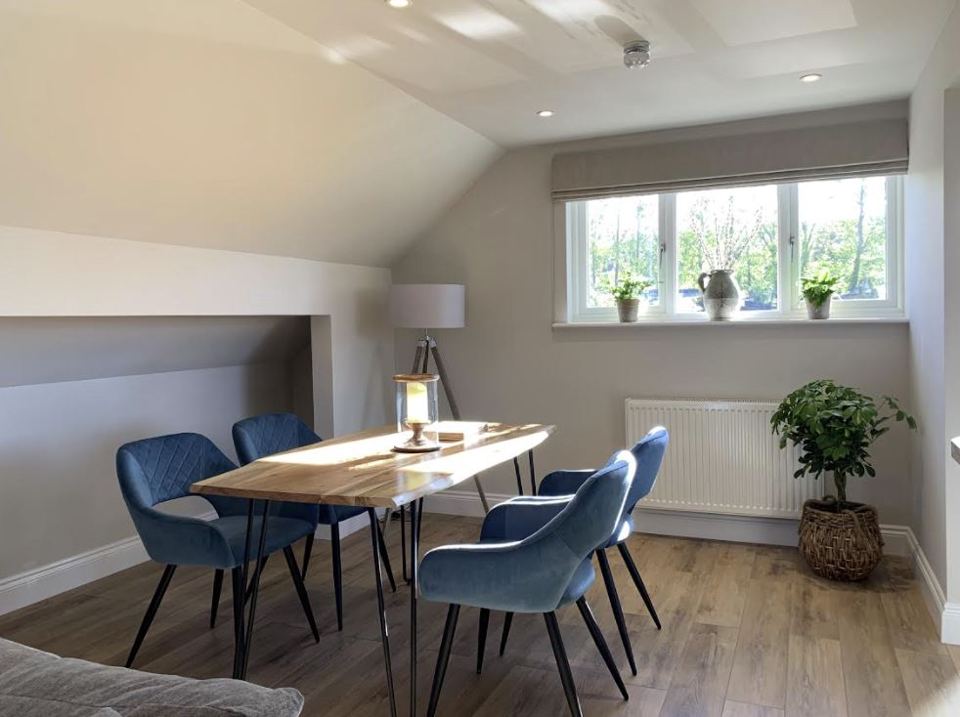 Dining table in the apartment