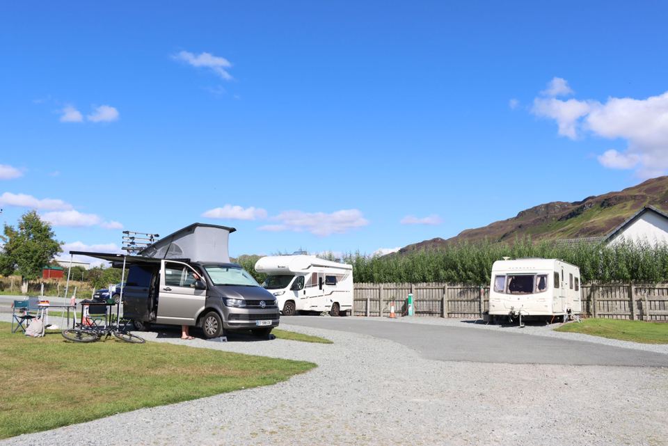 Campervans on hardstanding
