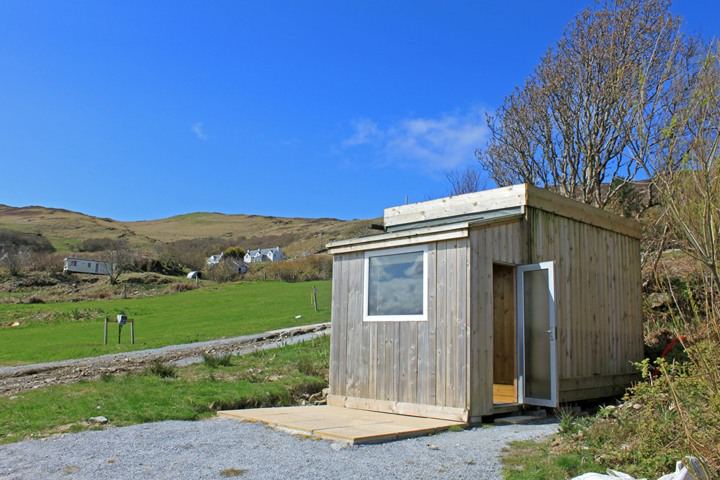 Camping pod on the shoreline