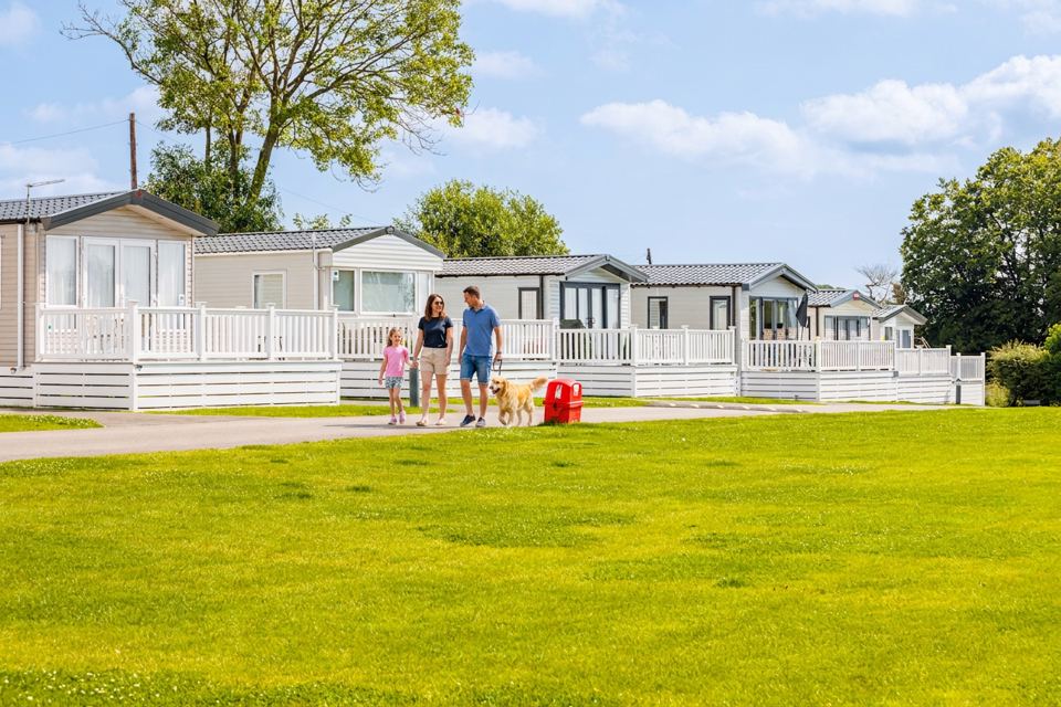 Caravans around the grass