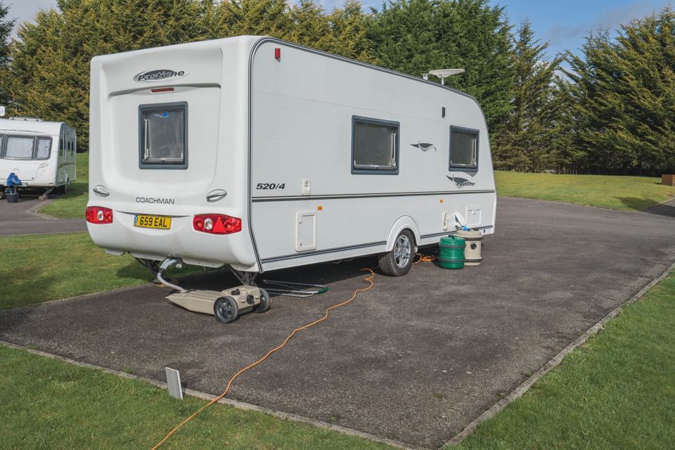 Caravan on a hardstanding pitch