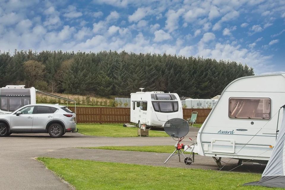 Touring caravans on the pitches
