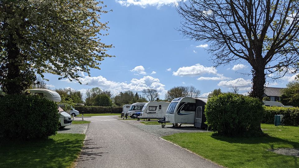 Site road and pitches