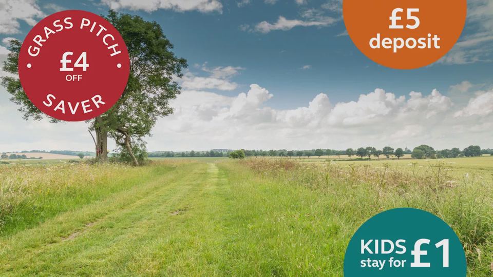 Mown path across farmland