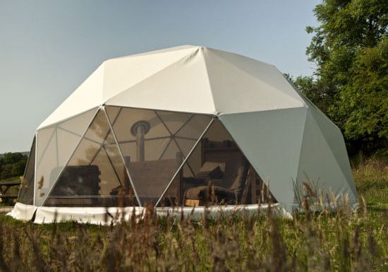 Glamping dome in the meadow