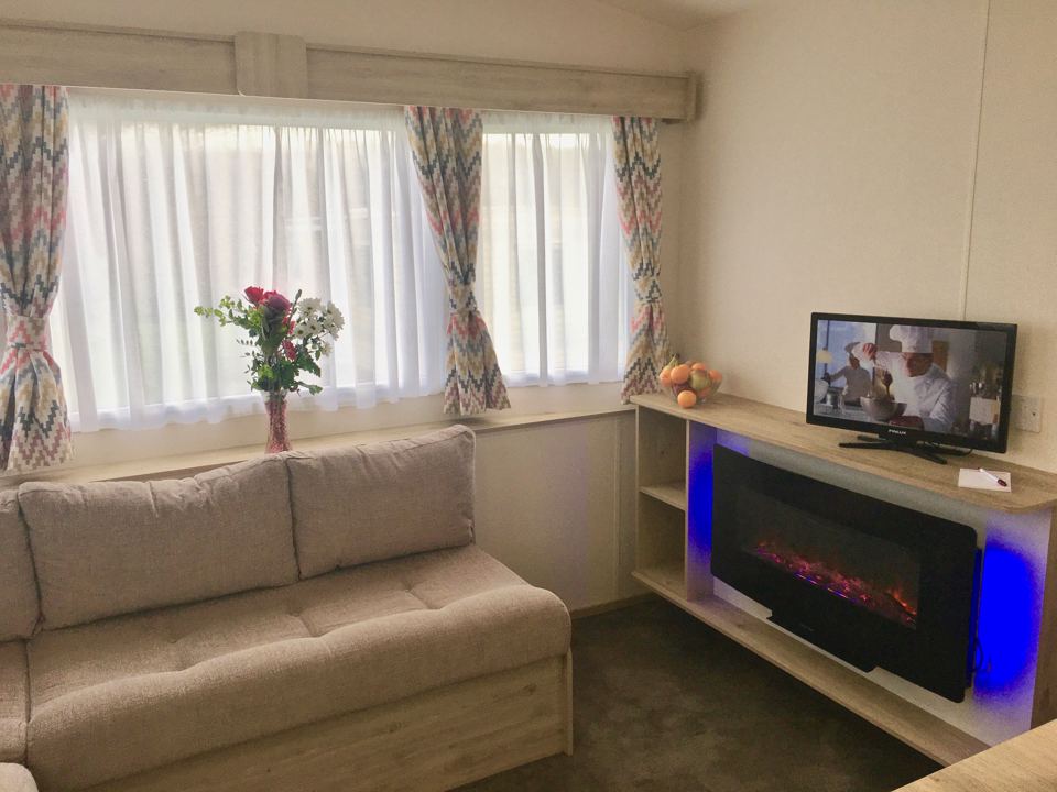 Lounge with electric fire