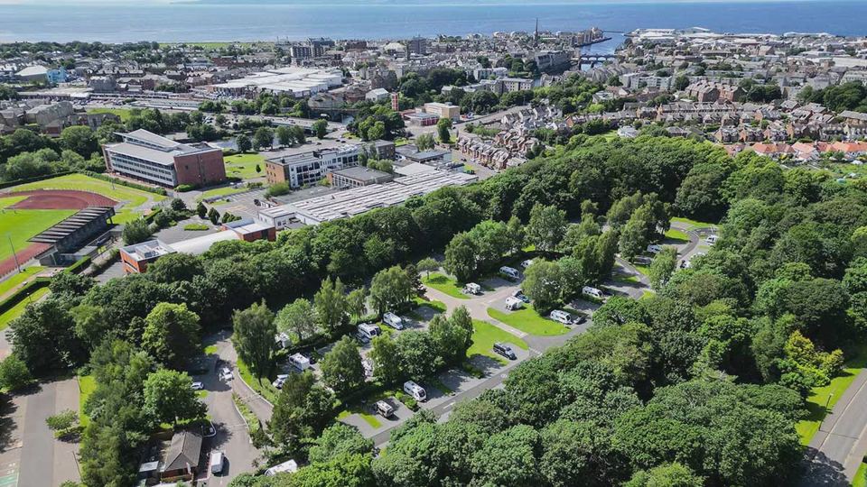 Site and Ayr from above
