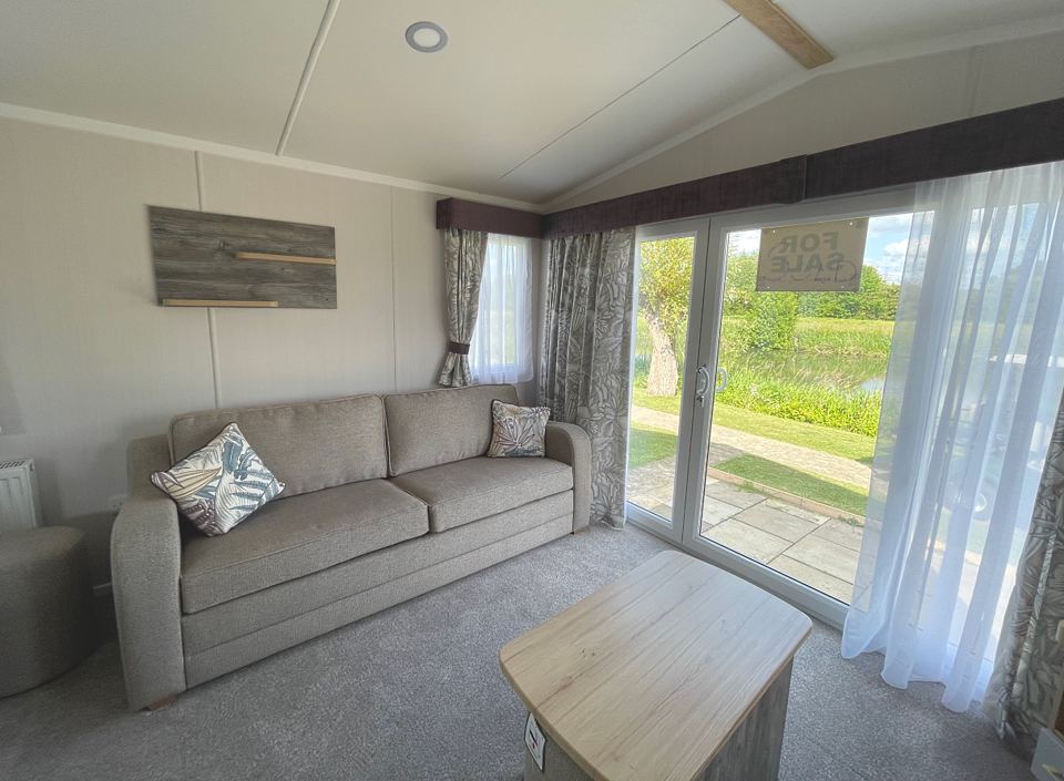 Lounge with patio doors