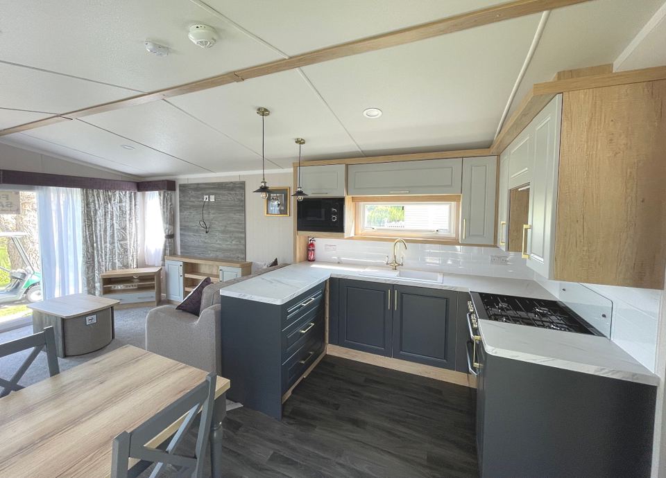 Kitchen with hob and island
