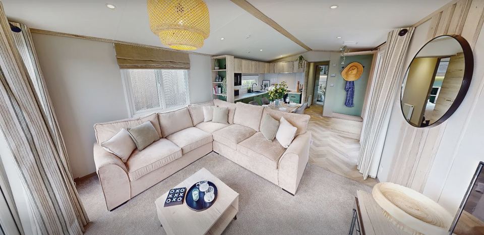 Lounge in a holiday caravan