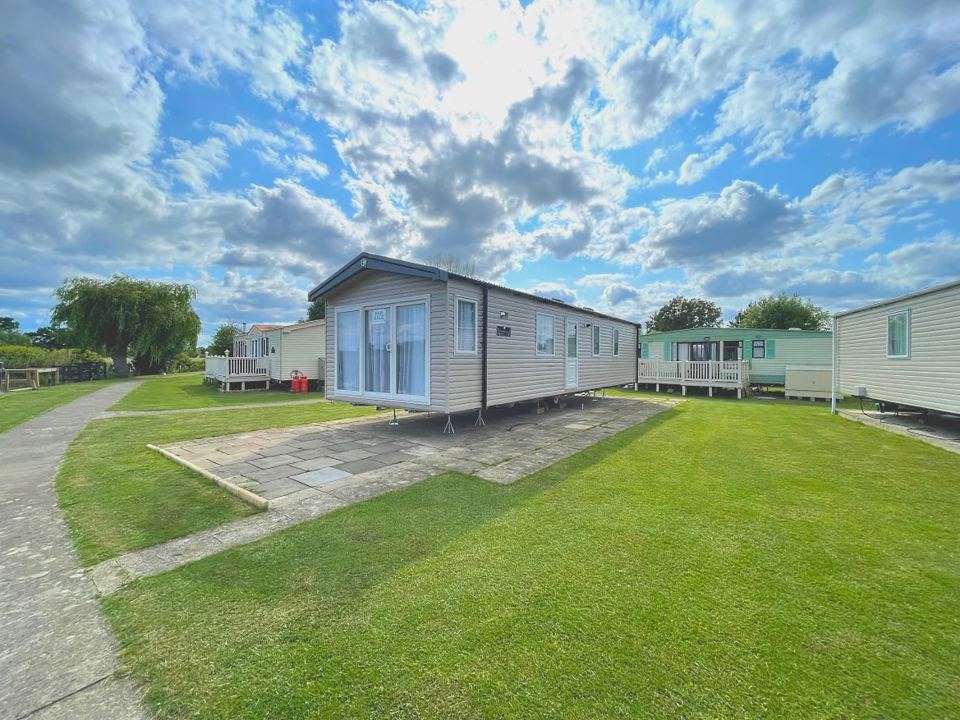 Caravan on a grassy plot