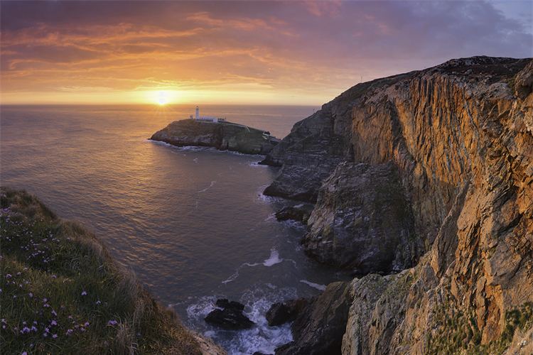South Stack lighthouse at sunset