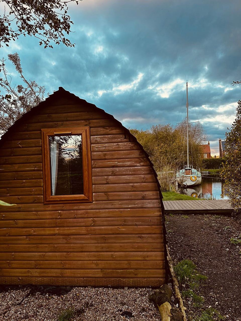 Wooden glamping pod