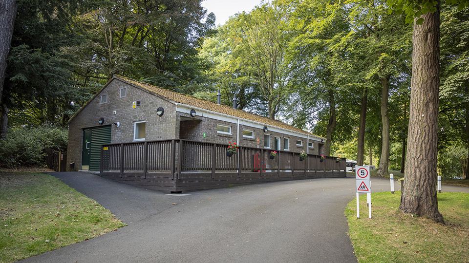 Toilet block among the trees