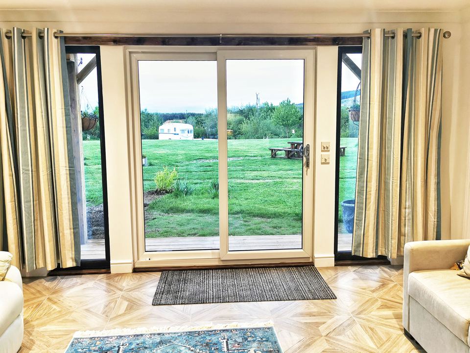 Patio doors to the field